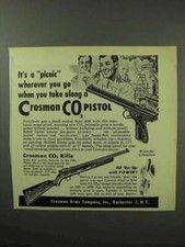 Anuncio de pistola y rifle Crosman CO2 1950 - Es un picnic