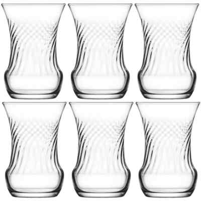 6 Stück Teegläser Designer Türkische Teetassen Glas Cay Bardagi Tasse Glas Mini 105ml