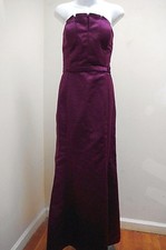 Bill Levkoff 10 M Dress Purple Satin Strapless Maxi Gown Formal Prom Bridesmaid