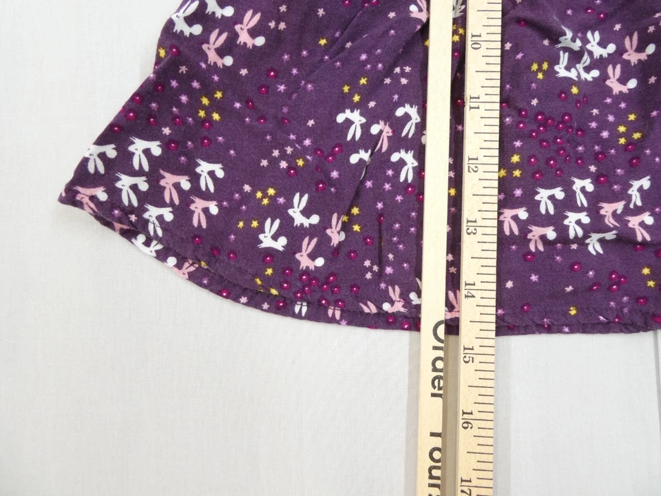 Cherokee 学步儿童连衣裙紫色复活节兔子花朵图形荷叶边短袖 18 个月 — 第 4/4 张图片