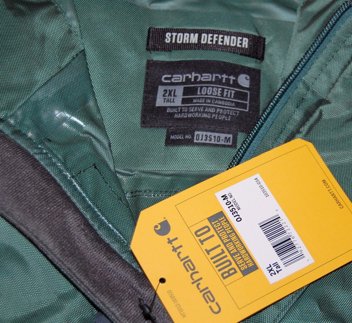 NWT Carhartt 103510 Big & Tall Storm Defender® Green Midweight