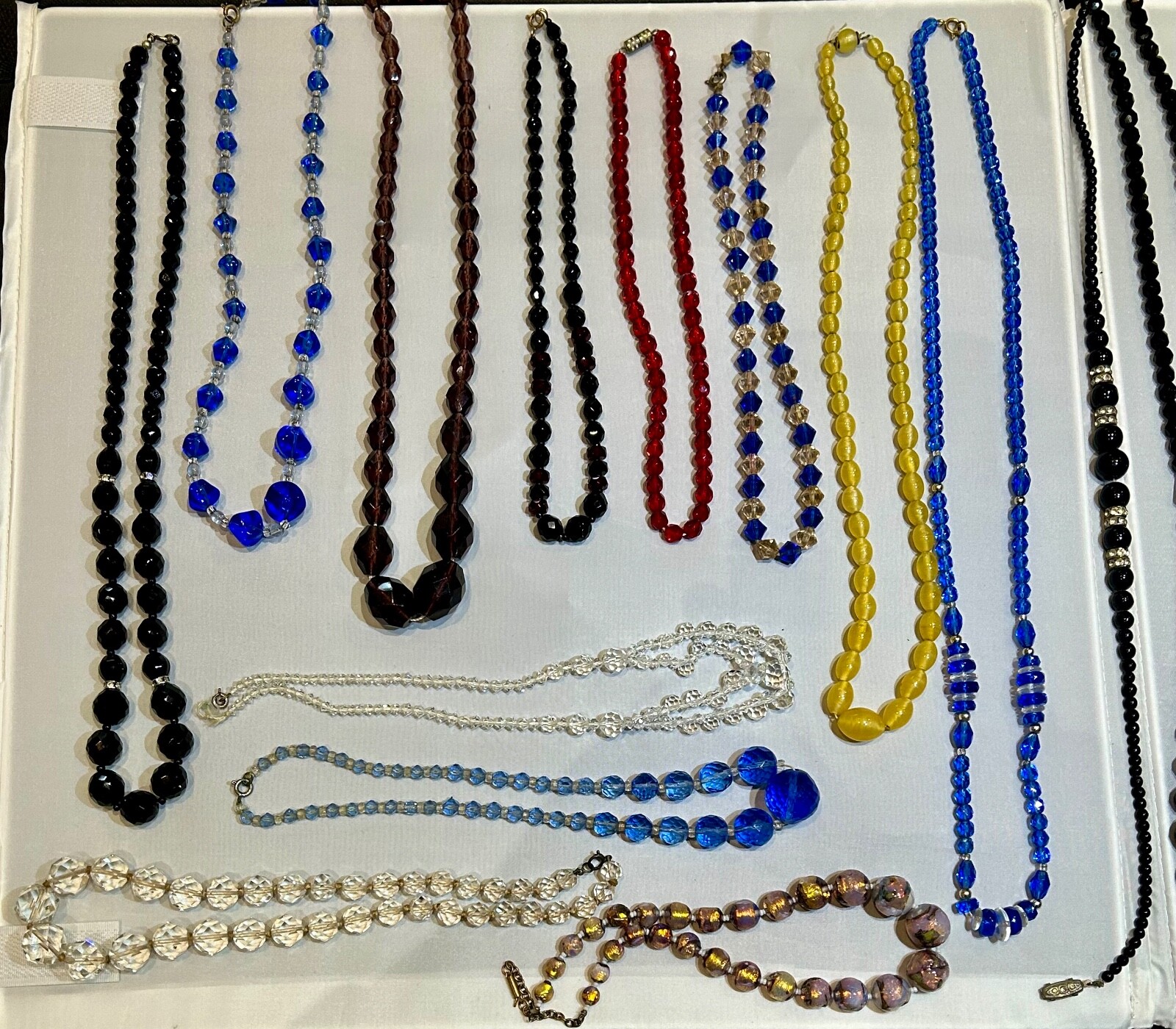 Vintage Costume Jewellery Glass Bead Necklaces eBay