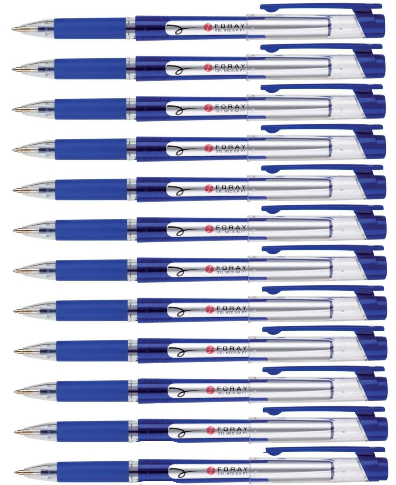 Foray Gel Ink Ink Rollerball Pen Medium Tip Blue Pack of 12 for sale
