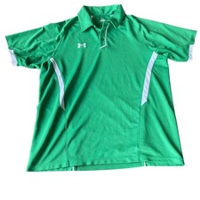 Under Armour Men  s Green Polo Performance Golf Athletic Shirt, size L
