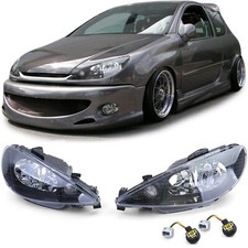 Black Headlights Headlamps For Peugeot 206 1998-2008 Model
