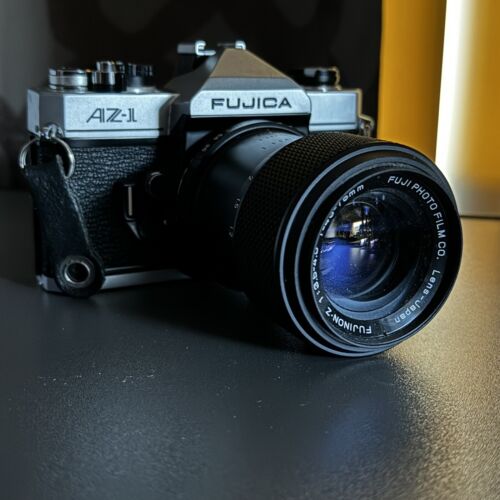 Fujica AZ-1 35mm SLR Film Camera Body with Fujinon 49mm f/43-75mm Lens Vintage - Afbeelding 1 van 15