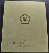 1991 Chrysler TC Maserati Convertible Catalog Brochure Excellent Original 91
