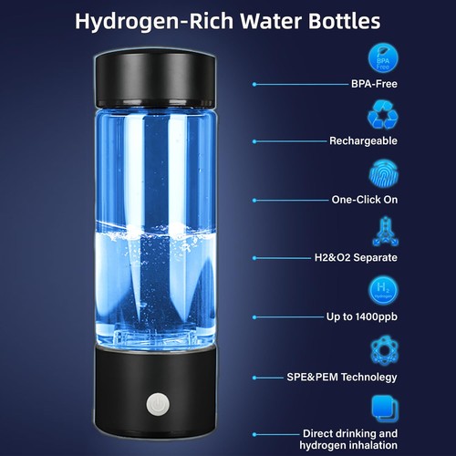 Hydrogen Water Bottle Generator 3 In1SPE/PEM Water IonizerGlass Hydrogenated - Picture 2 of 7