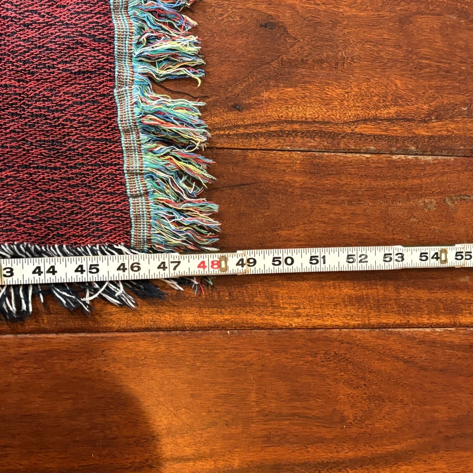 编织美国国旗毯条纹红色白色蓝色星星舒适家居装饰 — 第 4/4 张图片