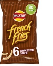 Walkers French Fries Worcester Sauce Multipack Snacks Crisps 6x18g