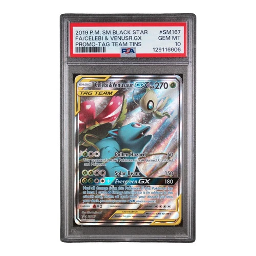 Celebi & Venusaur GX Black Star Promo SM 167 PSA 10