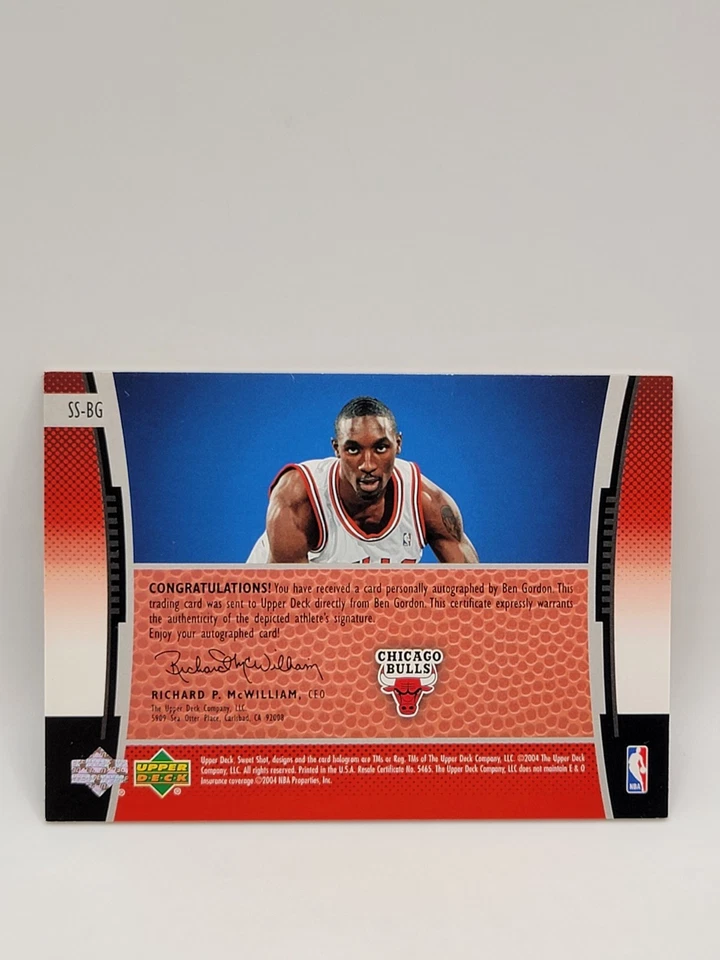 2004-05 Ben Gordon Upper Deck Signature Shots #SS-BG Rookie - Image 2 of 2