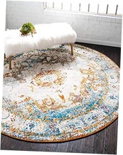  Rosso Collection Traditional, Vintage, Medallion, Border, Distressed, 