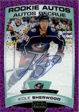2020-21 O-PEE-CHEE PLATINUM ROOKIE AUTOGRAPH VIOLET PIXELS KOLE SHERWOOD RC AUTO