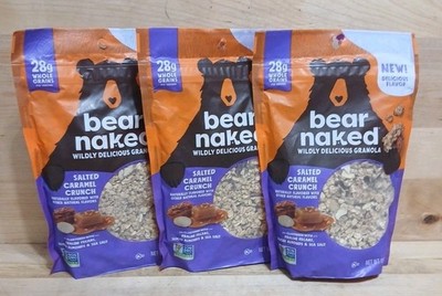 3CT: BEAR NAKED SALTED CARAMEL CRUNCH Granola Praline-Pecan/ Almond Sea-salt 11z