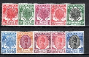 Malaisie - Kedah 1950-1955 Timbres-poste Valeurs 50c Entre SG 81 Et 87 MLH/MH