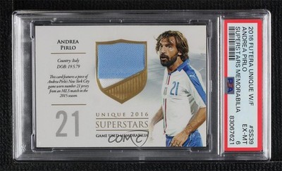 2016 Futera Unique Superstars 48/59 Andrea Pirlo #SS39 PSA 6 13xi