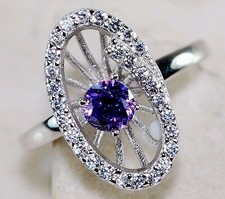 1CT Amethyst & Topaz 925 Solid Sterling Silver Ring Jewelry Sz 6 MK1-5
