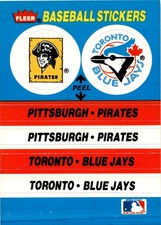 1988 Fleer #NNO Pittsburgh Pirates / Blue Jays Team Sticker Old Pirates logo