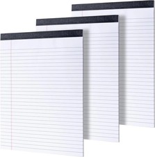 3 Pack Legal Note Pads Double Sided 30 Sheet Lined Writing Pads White 8.5x11