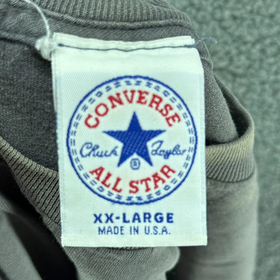 Camiseta Converse De Colección Para Hombre 2XL Gris Envejecido Hecha en EE. UU. Desteñida Foto 3 de 4