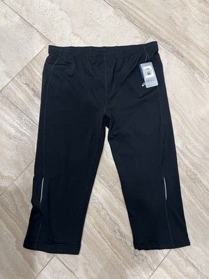 ASICS Men s 3/4 Length Tight Reflective Running Pants, Black, XXL