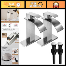 FRANSITON Brushed Nickel Waterfall Bathroom Faucet Lavatory Single Handle 1 or 3