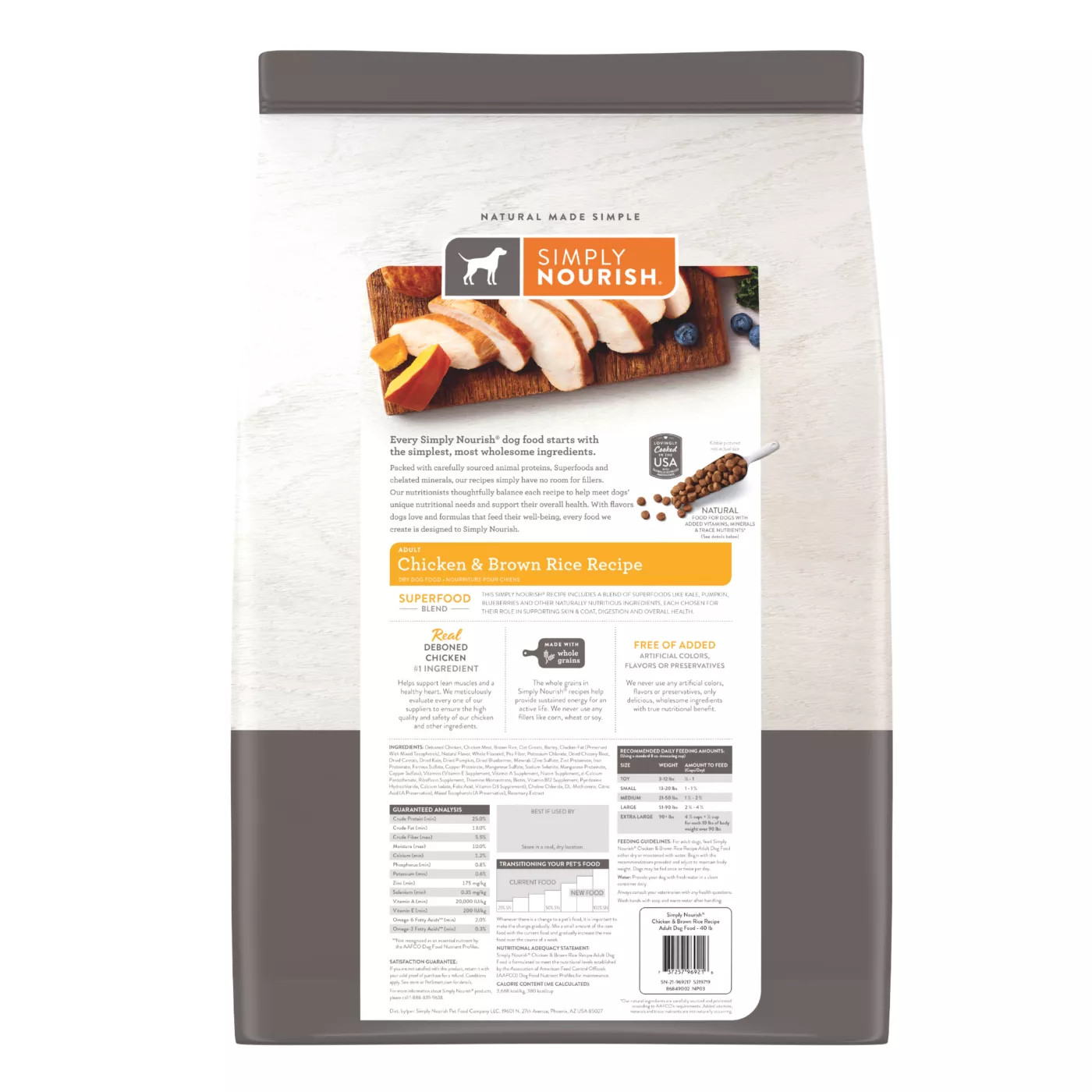 Simply Nourish Original Adult Dry Dog Food - Chicken & Brown Rice 40 lb