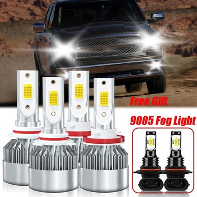 For Dodge Ram 2500 2009-2010 LED Headlight Bulb Hi/Low Beam Fog Light 6000K