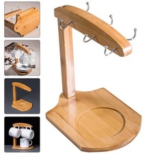 Portavasos de bambú marrón estante de almacenamiento para tazas de café para uso en cocina