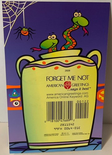 Modern Forget Me Not Halloween Card UNUSED Adorable Little Mummy - Picture 4 of 4