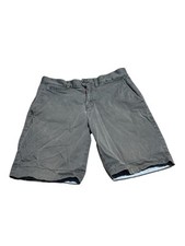 Tommy Hilfiger Men Gray Flat Front Casual Solid Shorts Size 32