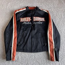 VTG Harley-Davidson Cafe Racer Riding Jacket-Black/Orange Women&rsquo;s Size Large