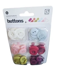 Basic Gray Colored Buttons  66 pcs 6 colors - NEW