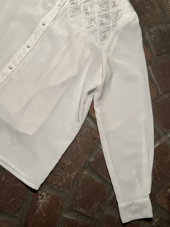 Blusa de Colección Christie & Jill Para Mujer Floral Con Botones Talla 14 Con Camiseta Interior Talla 38 Foto 2 de 4