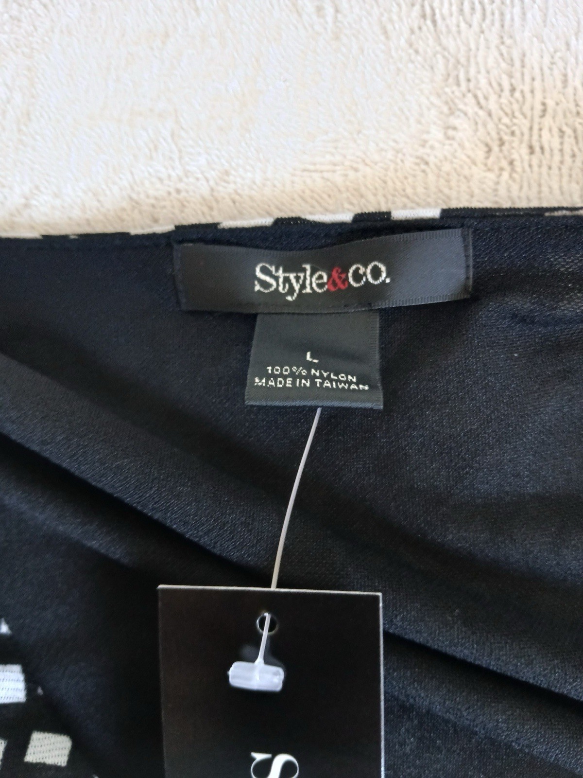 Style & Co Women's Blouse Squard Confeti Lined Top Babydoll Large Y2K 90’s