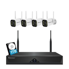 5MP Home Security Camera System Wireless Outdoor 12"monitor / NVR 1TB JENNOV