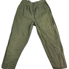 Vtg 80s Limited Express Instant Glamour Olive Green Cotton Pleated Pants JR 13