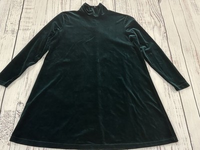 DJ Int l VINTAGE 90 s Women s Deep Forest Green Velvet Dress Size Medium