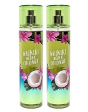 Lot of 2 Bath  Body Works WAIKIKI BEACH COCONUT Fine Fragrance Mist 8oz NEW
