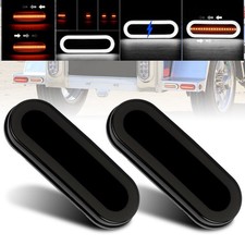 2x Oval Led Truck Trailer Turn Tail Brake Lights Flowing Drl Reverse Lamp Atv