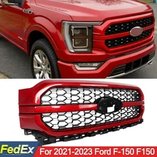 Fits Ford F-150 Platinum 2021-2023 Rapid Red Front Bumper Grille Grill Replace