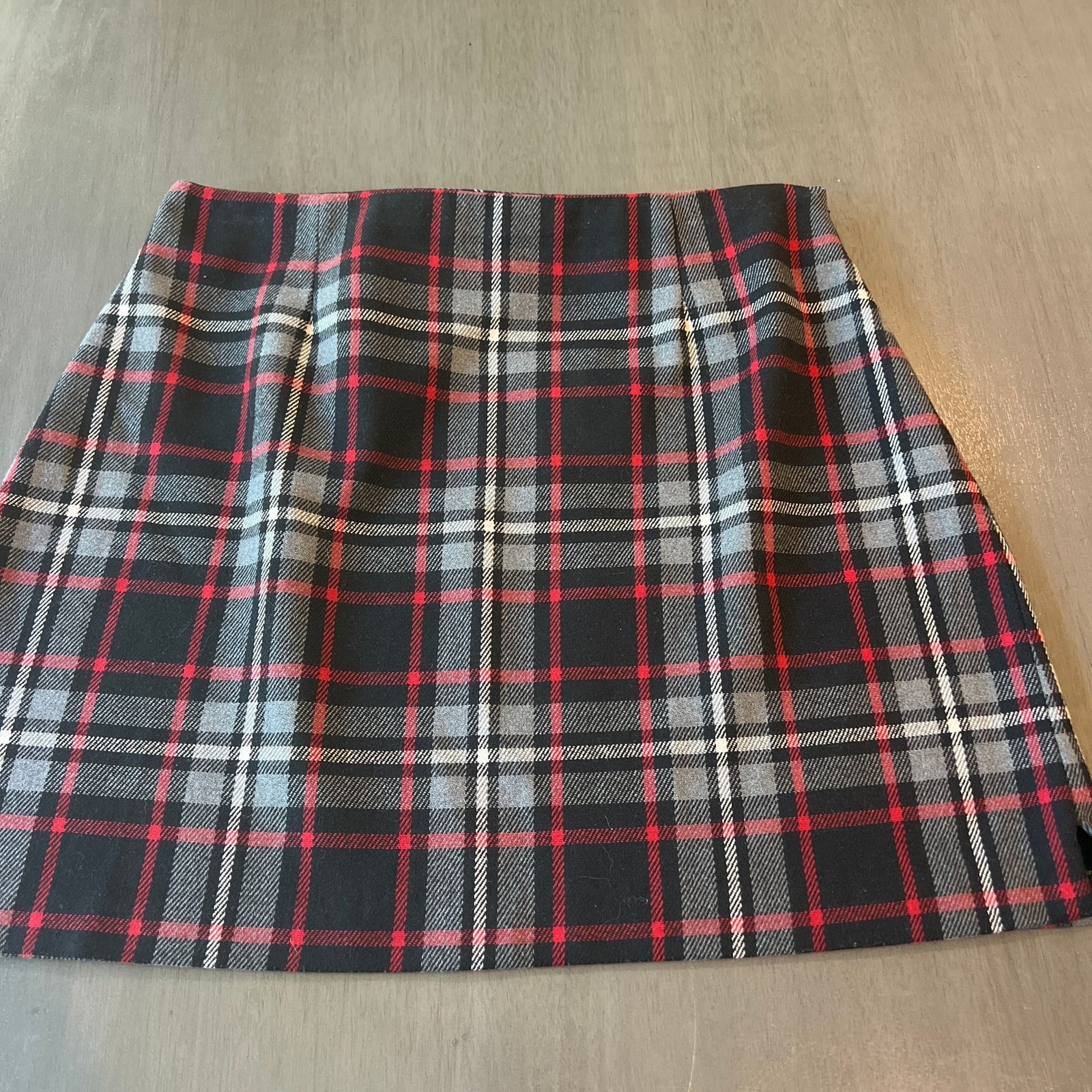 Y2K The Limited Red Tartan Plaid  Wool Blend Skirt Schoolgirl Preppy Academia L