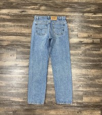 Vintage 80s Levis 505 Orange Tab Jeans Mens 31x29 Blue Denim Straight Leg Retro