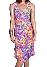 Lauren Ralph Lauren Rainbow Faux Wrap Dress XS