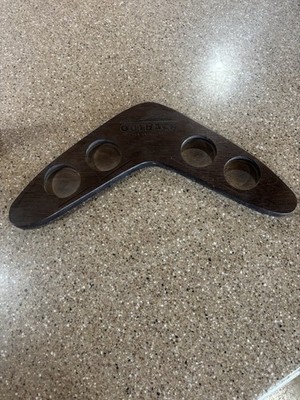 Beer Flight Outback Steakhouse Boomerang Wooden Drink Caddy 17'' Bar Tray Barware
