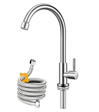 Cold Water Faucet Only,Single Handle Single Hole Cold Water Kitchen Faucet Br...