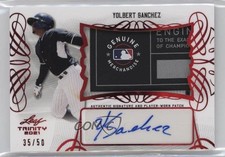 2021 Leaf Trinity Patch Auto Red 35/50 Yolbert Sanchez #PA-YS1 Patch Auto 14sd