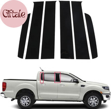 6Pcs Glossy Black Pillar Post Window Door Protector Covers Trim Compatible with