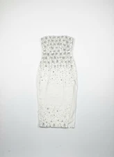 Oh Polly Glam White Embellished Strapless Dress Excellent Condition US Size 6